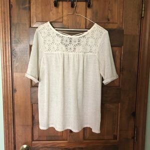 Lauren Conrad Cream Lace Blouse